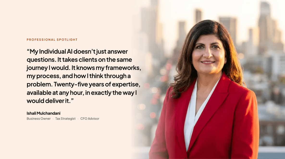 How Ishali's Individual AI Uses Her 30 Years of Tax Strategy Expertise to Help Startups 24/7